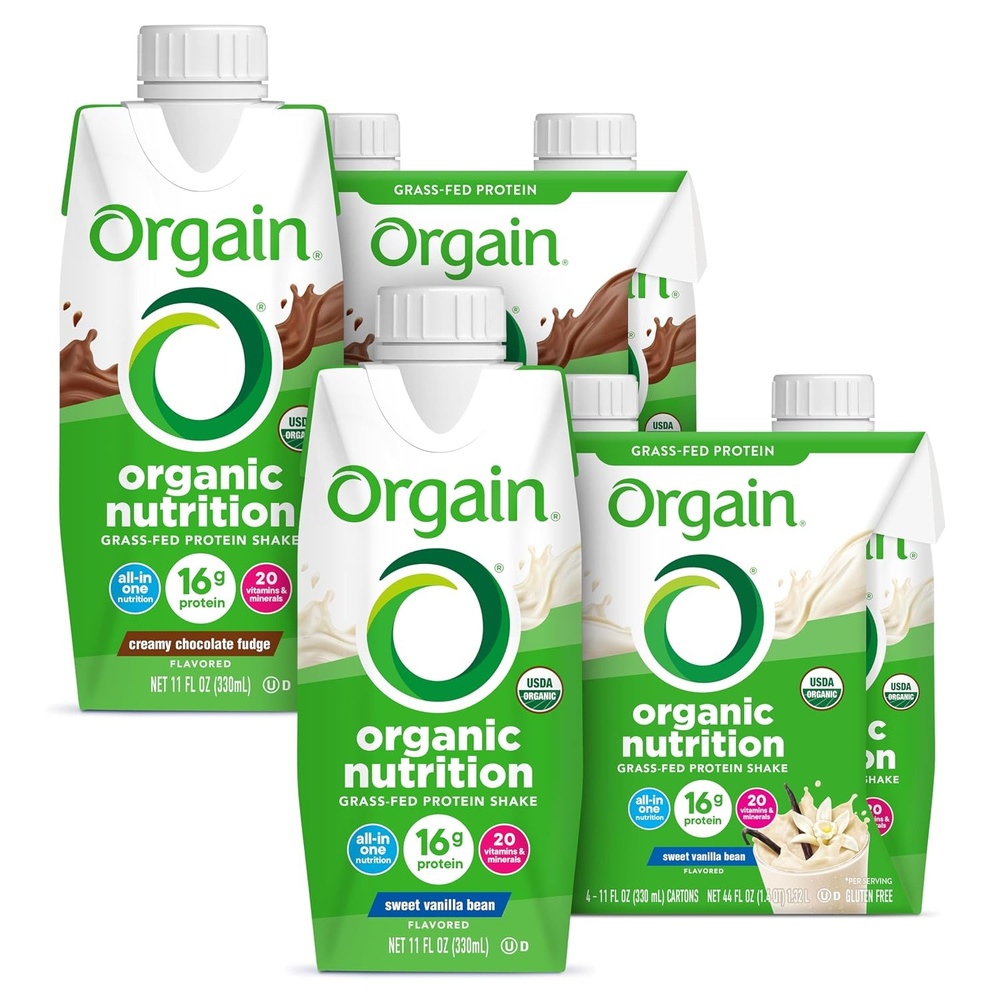 image:imageOrgain Creamy Chocolate Fudge 11 Oz Container 4 Count Orgain Organic Nutrition Shake Sweet Vanilla Bean 11 Oz 4 CountNutritional shakes Choc Vanilla 4 packs