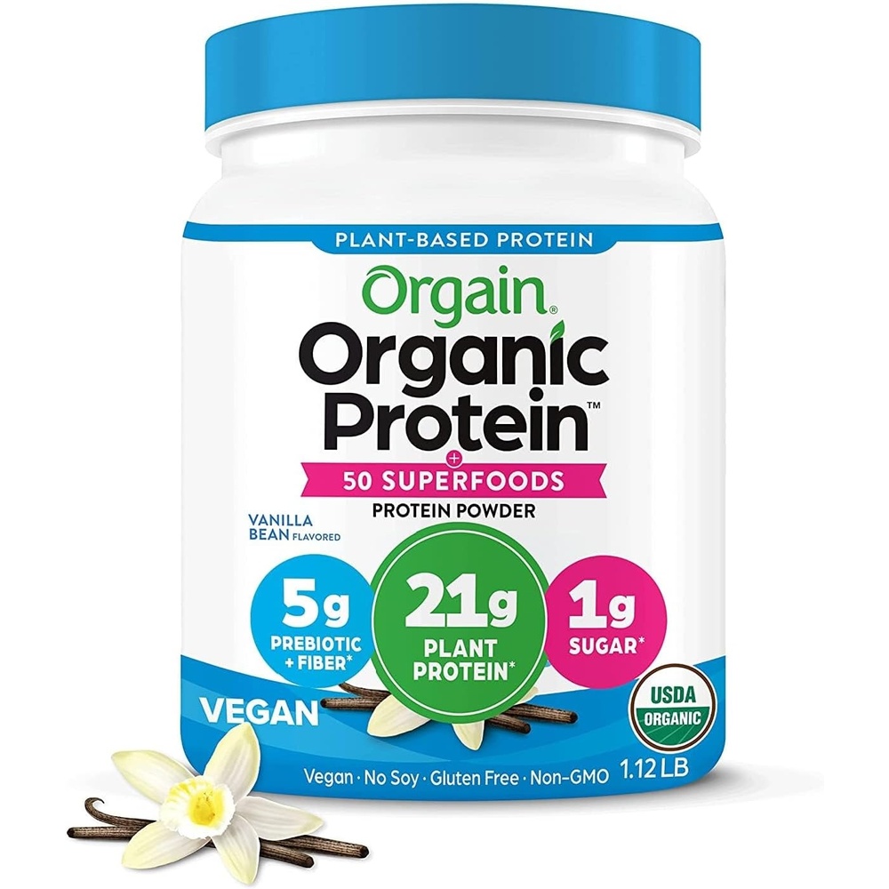 image:imageOrgain Organic Vegan 21g Protein Superfoods Powder Vanilla Bean 112lbVanilla