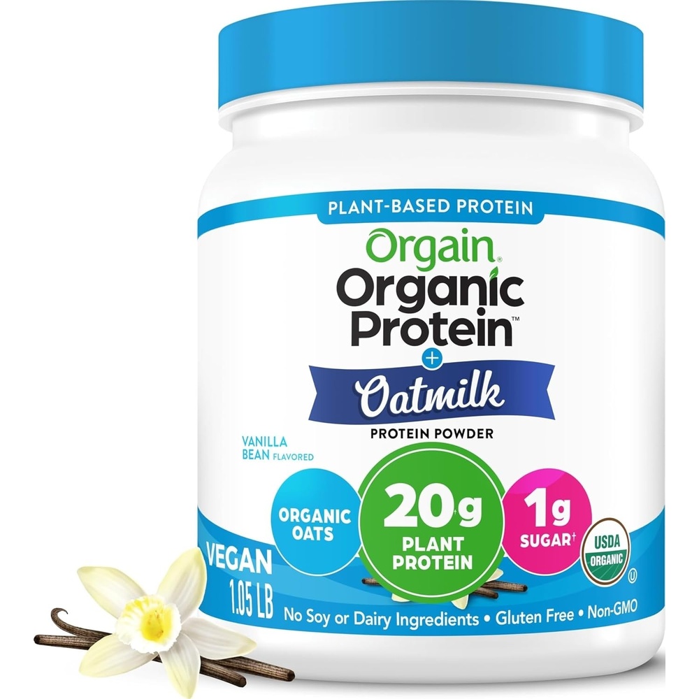 image:imageOrgain Organic Vegan Protein Powder Oat Milk Vanilla Bean 20g Plant Based Protein Gluten Free No Dairy Soy or Lactose Ingredients Low Sugar NonGMO Kosher For Shakes amp Smoothies 105lbVanilla