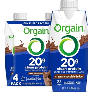 Orgain 20g Clean Grass Fed High Protein Shake, Chocolate, 11 oz, 12pk(Chocolate Fudge)