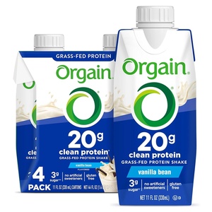 Orgain 20g Clean Grass Fed High Protein Shake, Chocolate, 11 oz, 12pk(Vanilla)