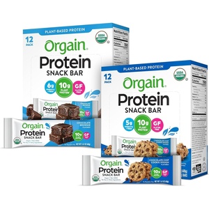 Orgain Organic Vegan Protein Bars Bundle – Chocolate Chip Cookie Dough & Chocolate Brownie – 10g Plant Based Protein, Gluten Free, Non-GMO – 1.41 Oz (2 Pack of 12)(Chocolate Chip Cookie Dough & Chocolate Brownie)
